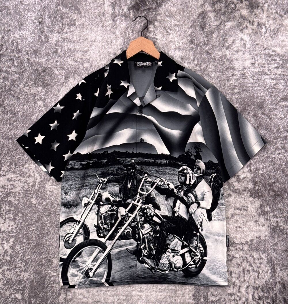 Vintage Dragonfly Shirt Medium Mens Y2K Americana Motorcycle Bikers